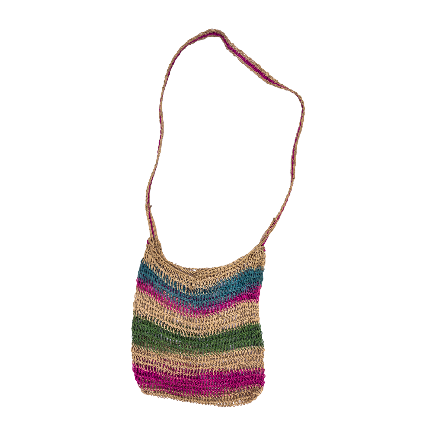 Shicra Bag - Green, Pink & Natural Stripe
