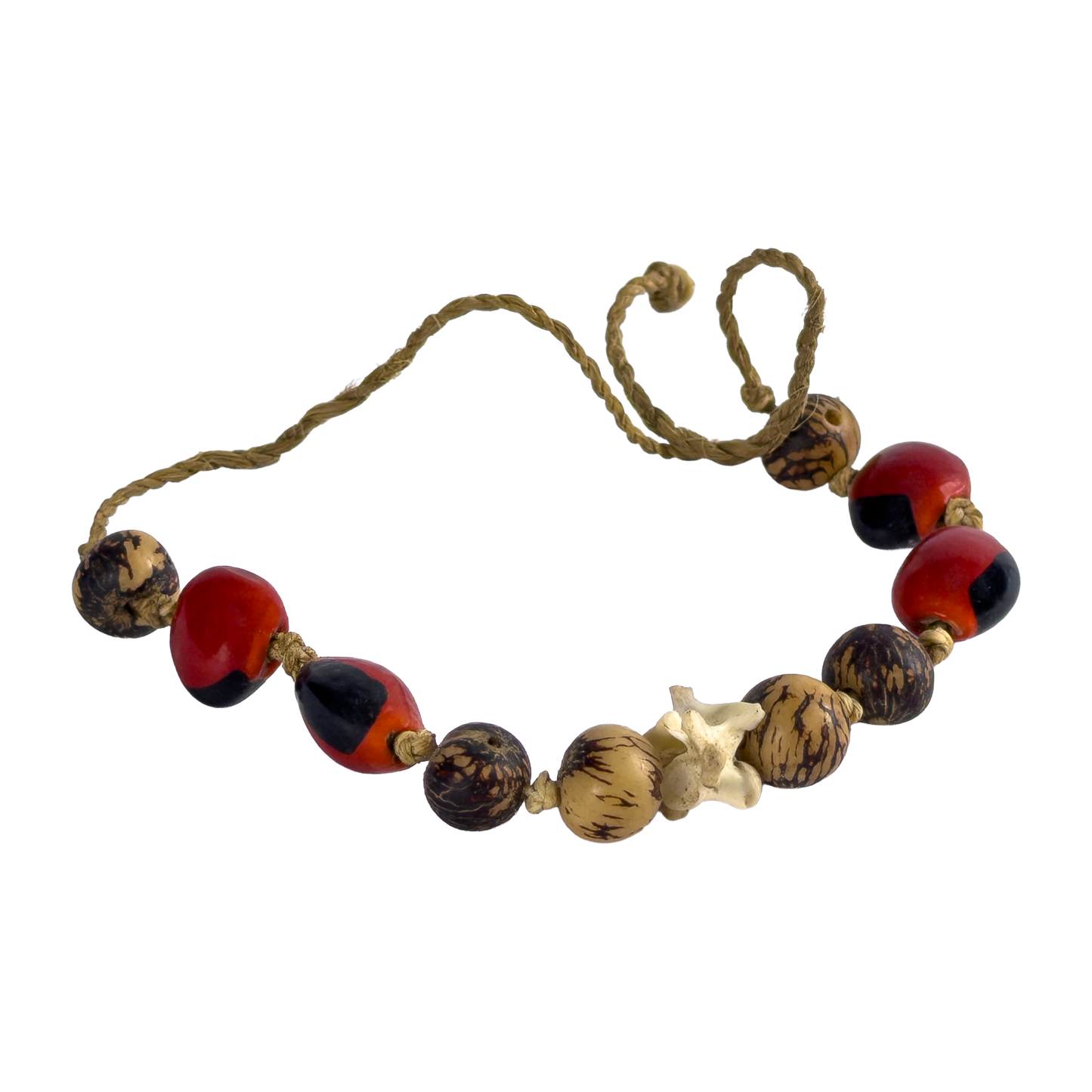 Shipibo Ceremonial Bracelet – Snake Bones & Seeds