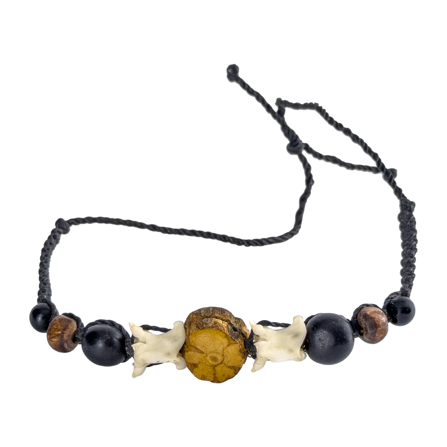 Shipibo Ceremonial Bracelet – Snake Bones, Seeds & Caapi Vine