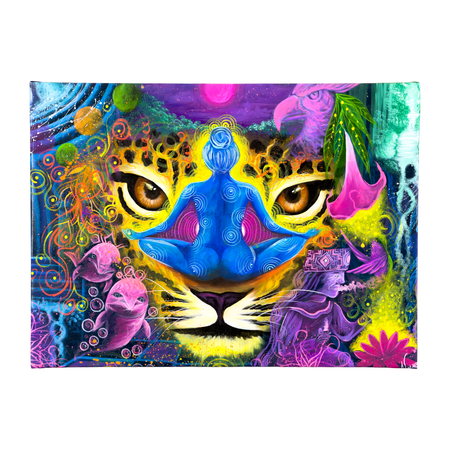 Jaguar Dreaming Oil Painting | by Naomi Ushinahua
