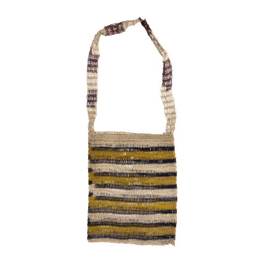 Shicra Bag - Brown, Yellow & Natural Stripes