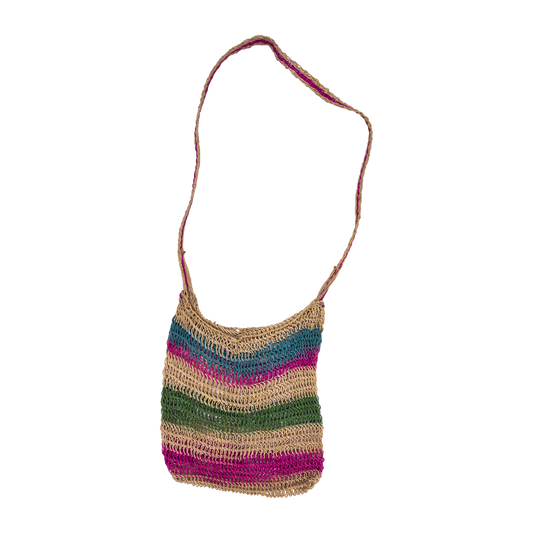 Shicra Bag - Green, Pink & Natural Stripe