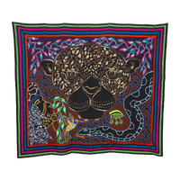 Jaguar and Serpent Dream Tapestry | Rectangular | 58"x50"