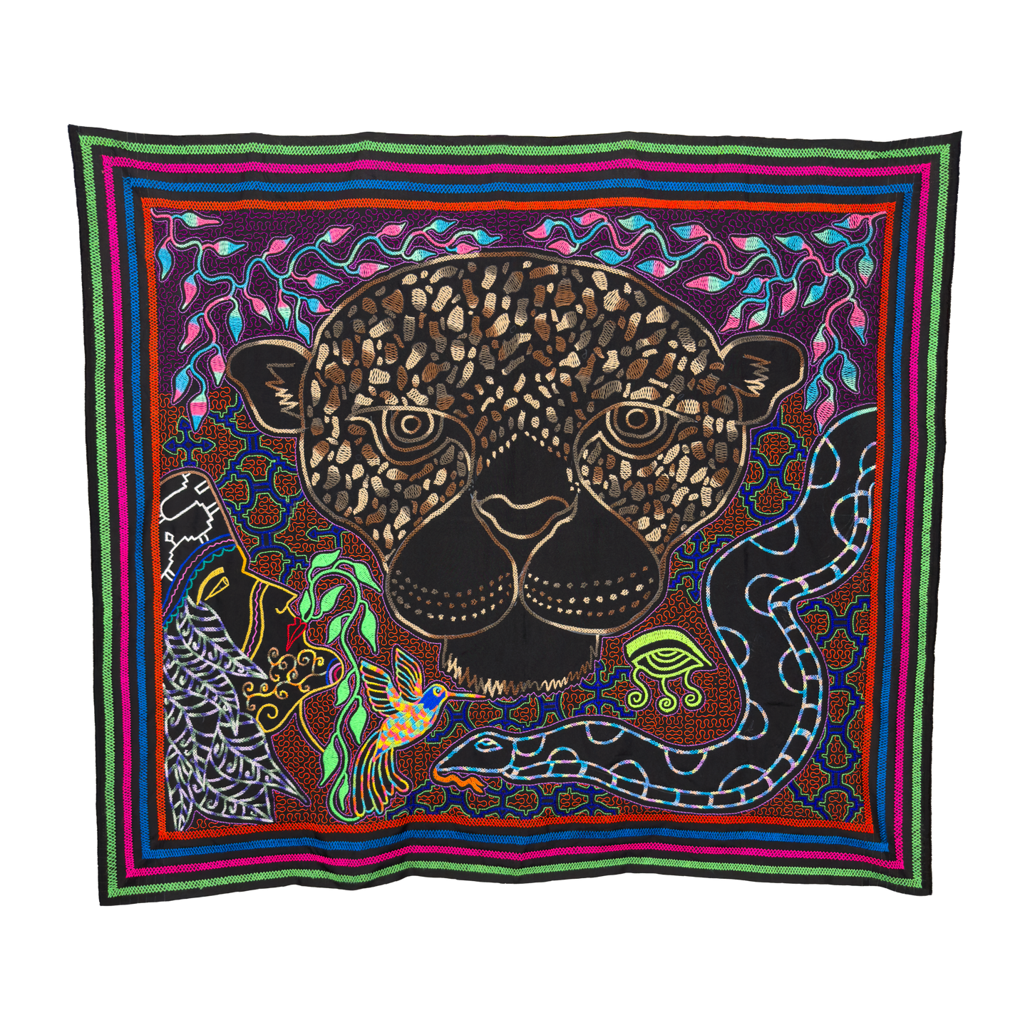 Jaguar and Serpent Dream Tapestry | Rectangular | 58"x50"