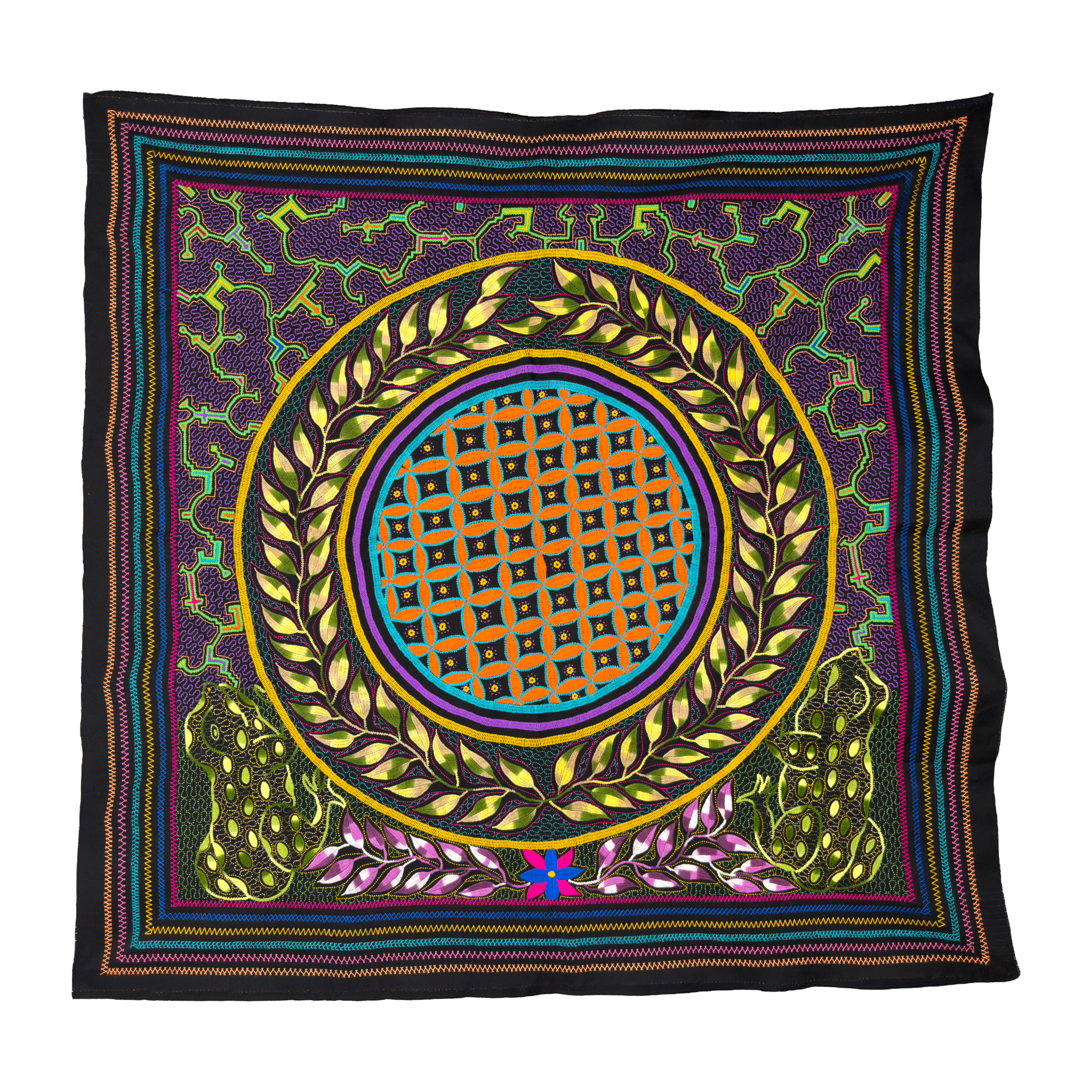 Celestial Garden Mandala Tapestry | Square | 58"x57"