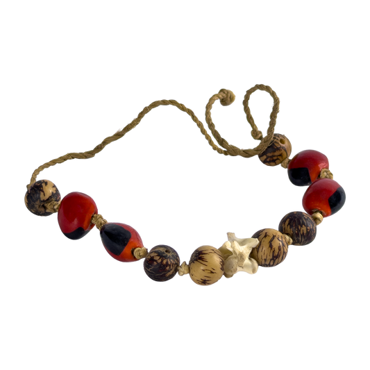 Shipibo Ceremonial Bracelet – Snake Bones & Seeds