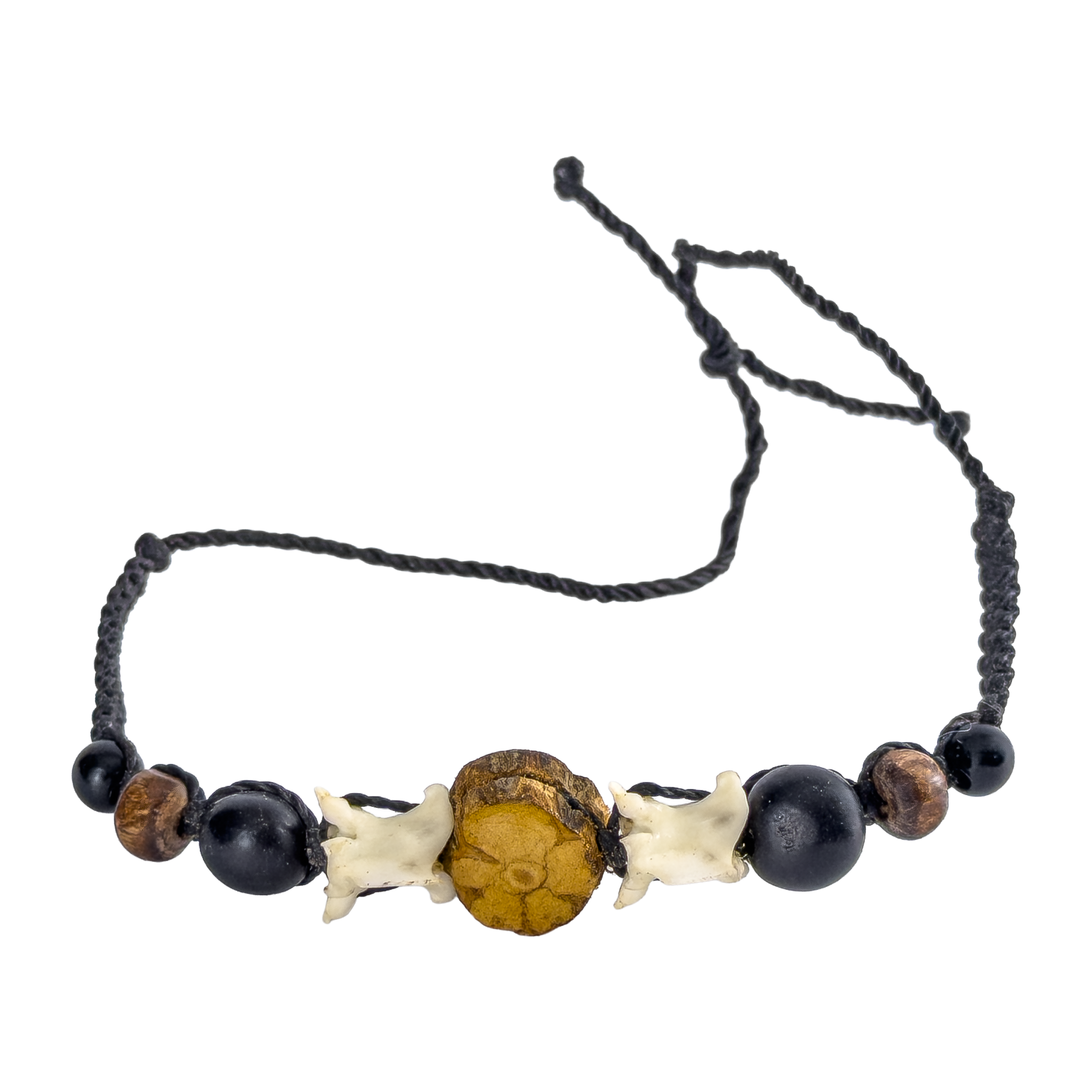 Shipibo Ceremonial Bracelet – Snake Bones, Seeds & Caapi Vine