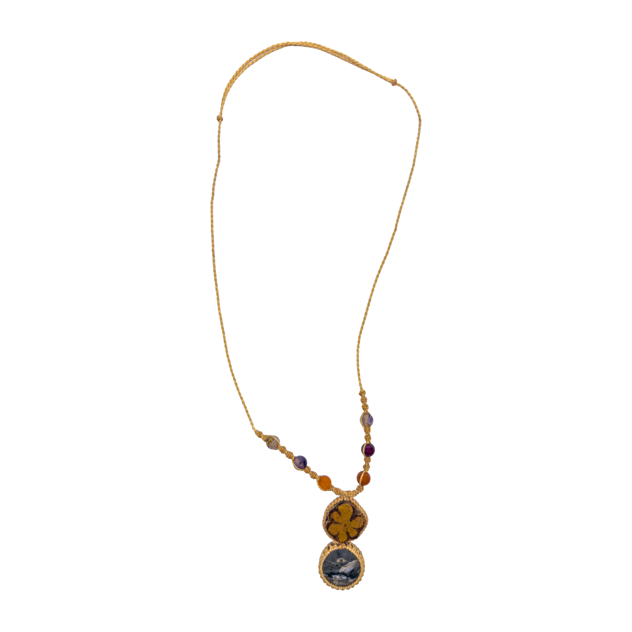 Shipibo Ceremonial Necklace – Caapi Vine & Stone