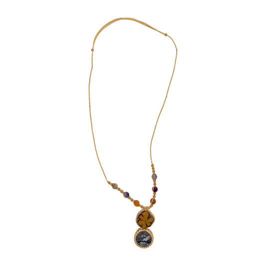 Shipibo Ceremonial Necklace – Caapi Vine & Stone