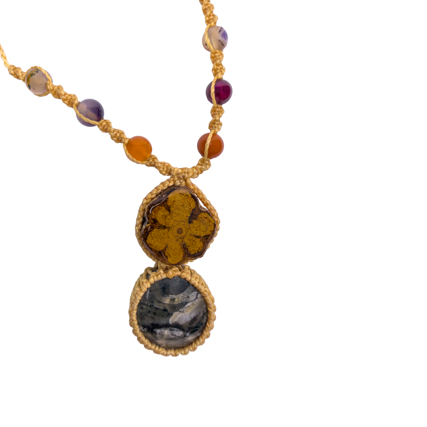 Shipibo Ceremonial Necklace – Caapi Vine & Stone