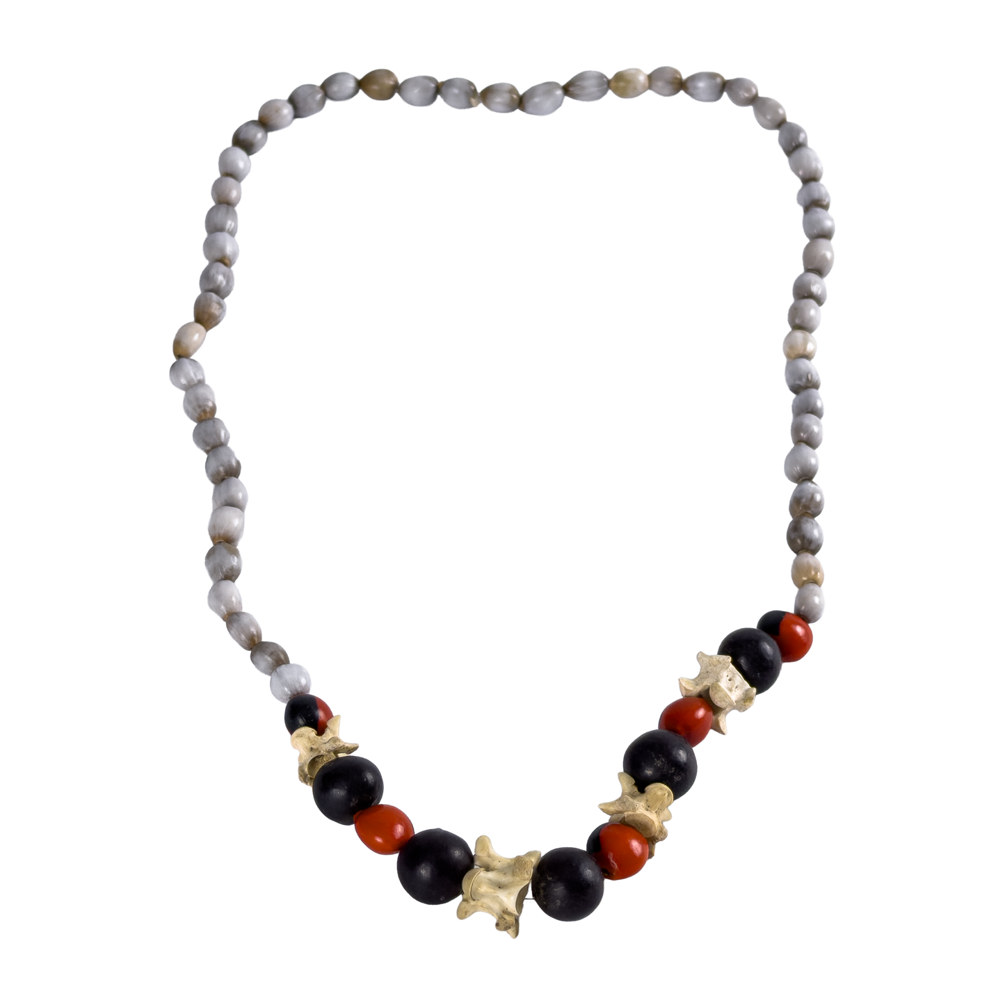 Shipibo Ceremonial Necklace – Snake Bones & Seeds