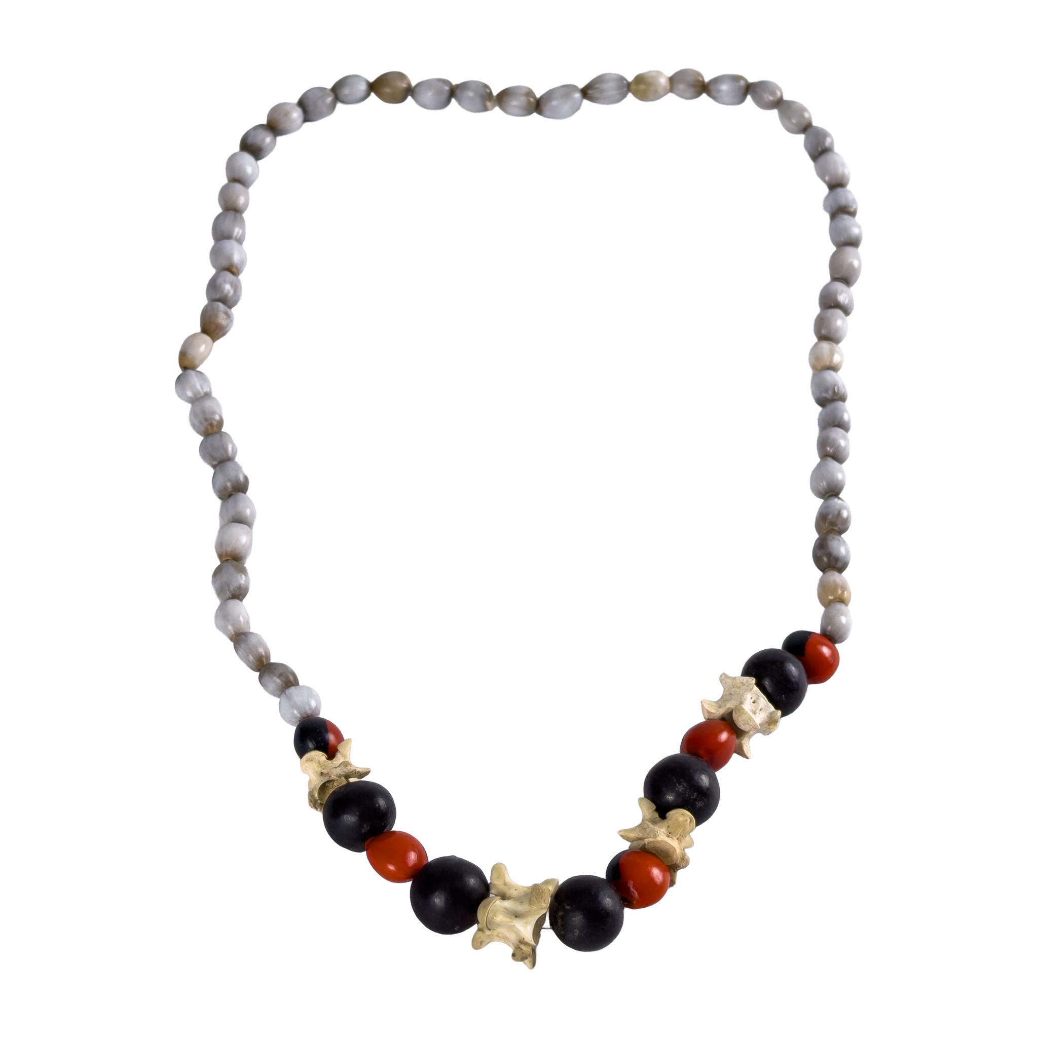 Shipibo Ceremonial Necklace – Snake Bones & Seeds