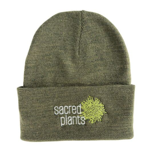 Knit Beanies with Sacred Plants Logo